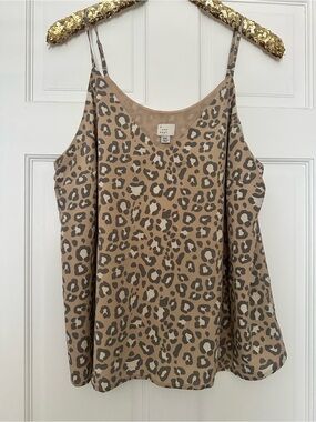 A New Day Leopard Print Cami Top in Beige Size XXL